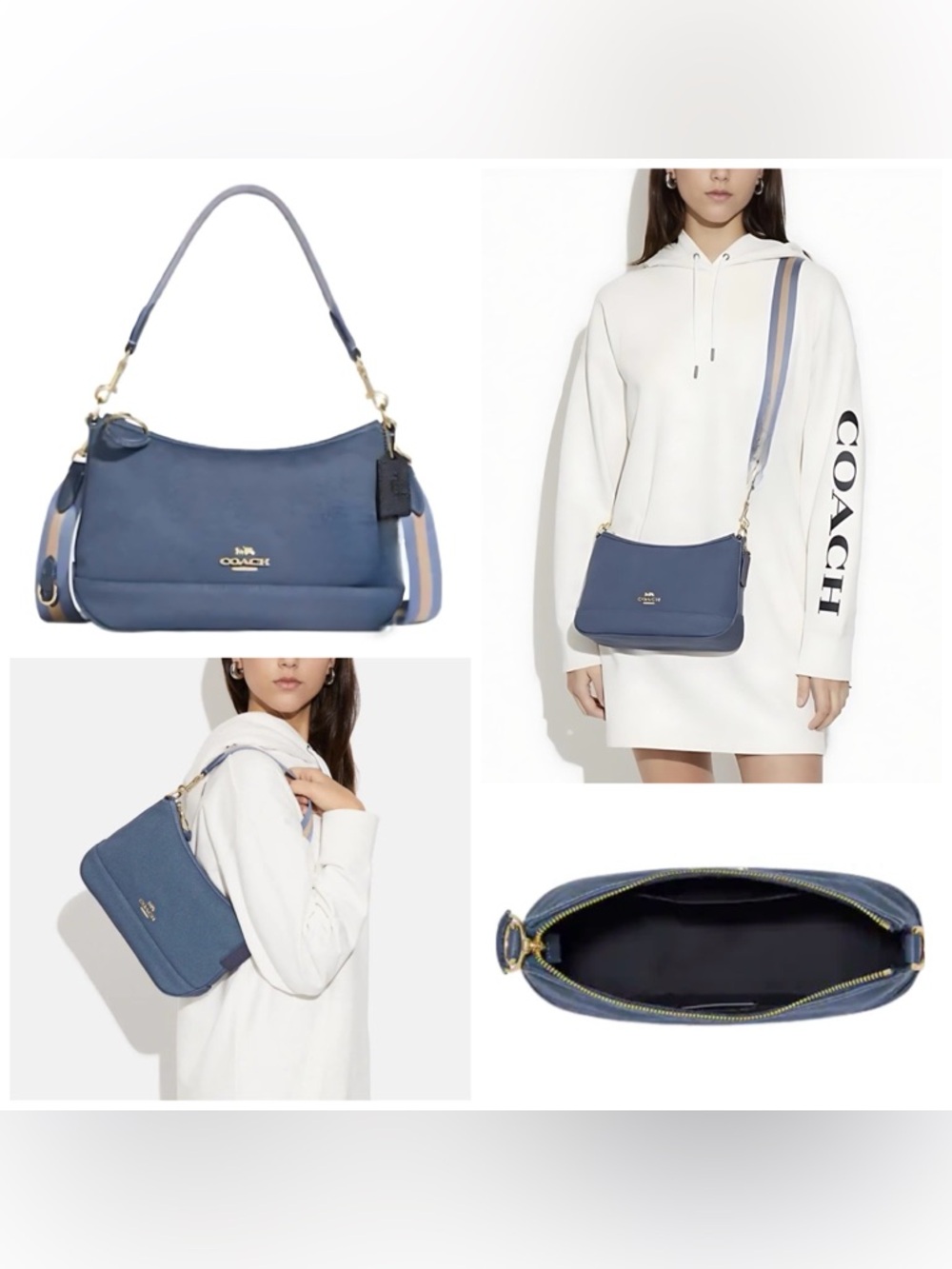 Coach. 5 Piece. Ellis Shoulder Bag with Free Wristlet, Glasses, Scarf & Dust Bag - Picture 2 of 16